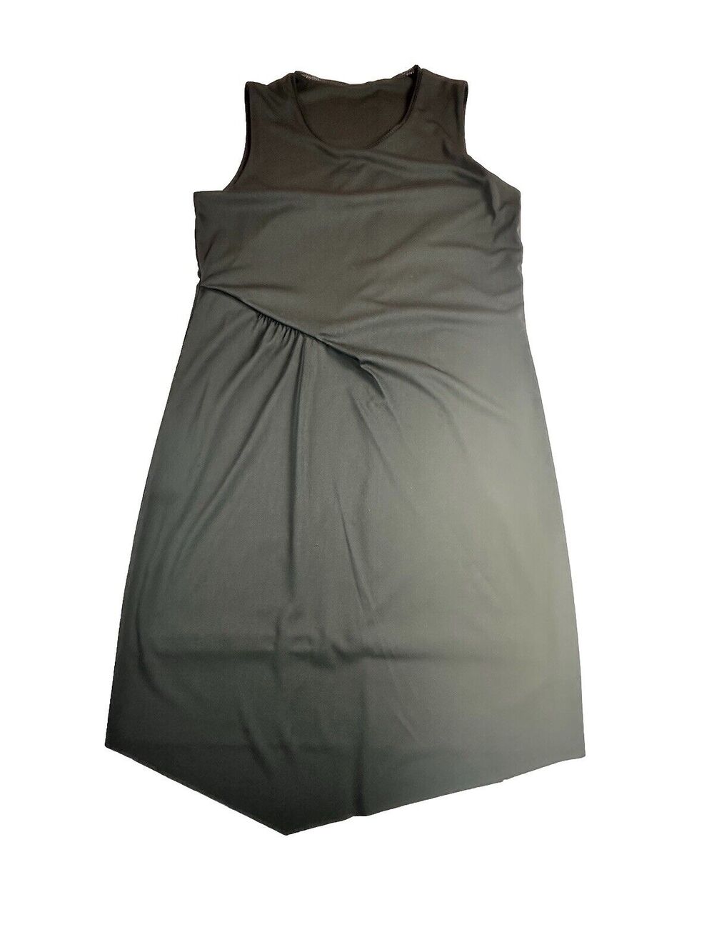 ELIE TAHARI Women’s Black Sleeveless Asymetric Mid Calf Dress Stretch Medium